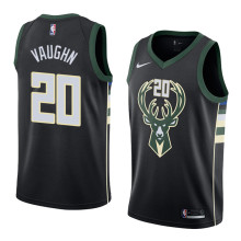 NBA Men Milwaukee Bucks Black #20 VAUGHN Jersey High Quality Name and Number Print