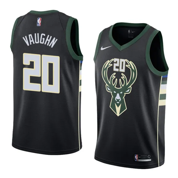 NBA Men Milwaukee Bucks Black #20 VAUGHN Jersey High Quality Name and Number Print