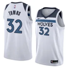 NBA Men Minnesota Timberwolves White #32 TOWNS Jersey High Quality Name and Number Print