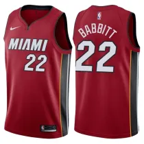 NBA Men Miami Heat Red #22 BABBITT Jersey High Quality Name and Number Print