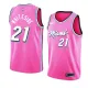 NBA Men Miami Heat Pink City #21 WHITESIDE Jersey High Quality Name and Number Print