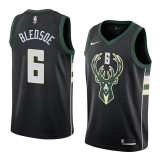 NBA Men Milwaukee Bucks Black #6 BLEDSOE Jersey High Quality Name and Number Print