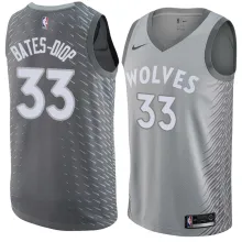 NBA Men Minnesota Timberwolves Grey City #33 BATES-DIOP Jersey High Quality Name and Number Print