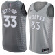 NBA Men Minnesota Timberwolves Grey City #33 BATES-DIOP Jersey High Quality Name and Number Print