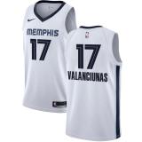 NBA Men Memphis Grizzlies White #17 VALANCIUNAS Jersey High Quality Name and Number Print