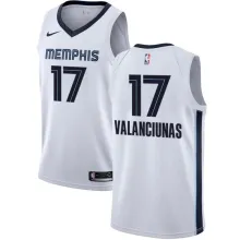NBA Men Memphis Grizzlies White #17 VALANCIUNAS Jersey High Quality Name and Number Print