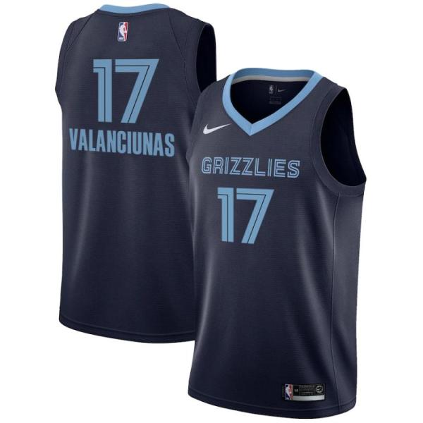 NBA Men Memphis Grizzlies Dark Blue #17 VALANCIUNAS Jersey High Quality Name and Number Print