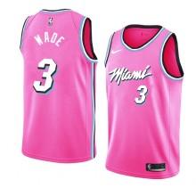 NBA Men Miami Heat Pink City #3 WADE Jersey High Quality Name and Number Print