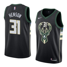 NBA Men Milwaukee Bucks Black #31 HENSON Jersey High Quality Name and Number Print
