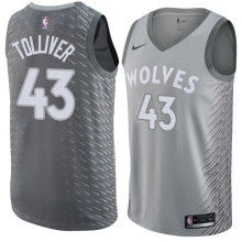NBA Men Minnesota Timberwolves Grey City #43 TOLLIVER Jersey High Quality Name and Number Print