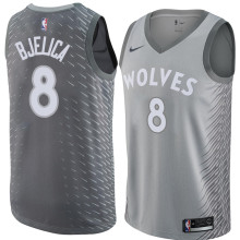 NBA Men Minnesota Timberwolves Grey City #8 BJELICA Jersey High Quality Name and Number Print
