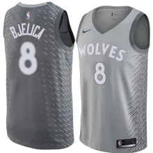 NBA Men Minnesota Timberwolves Grey City #8 BJELICA Jersey High Quality Name and Number Print