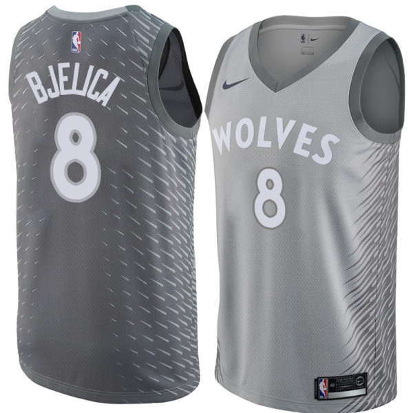 NBA Men Minnesota Timberwolves Grey City #8 BJELICA Jersey High Quality Name and Number Print