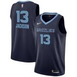 NBA Men Memphis Grizzlies Dark Blue #13 JACKSON Jersey High Quality Name and Number Print