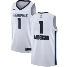 NBA Men Memphis Grizzlies White #1 ANDERSON Jersey High Quality Name and Number Print
