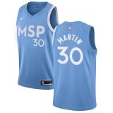 NBA Men Minnesota Timberwolves Light Blue City #30 MARTIN Jersey High Quality Name and Number Print