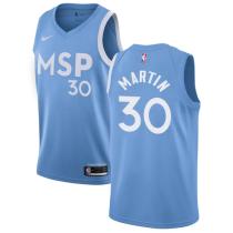 NBA Men Minnesota Timberwolves Light Blue City #30 MARTIN Jersey High Quality Name and Number Print