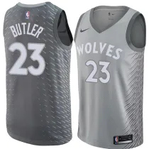 NBA Men Minnesota Timberwolves Grey City #23 BUTLER Jersey High Quality Name and Number Print