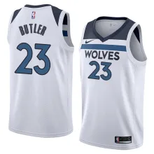 NBA Men Minnesota Timberwolves White #23 BUTLER Jersey High Quality Name and Number Print