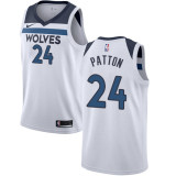 NBA Men Minnesota Timberwolves White #24 PATTON Jersey High Quality Name and Number Print
