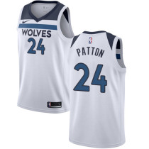 NBA Men Minnesota Timberwolves White #24 PATTON Jersey High Quality Name and Number Print