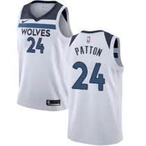NBA Men Minnesota Timberwolves White #24 PATTON Jersey High Quality Name and Number Print