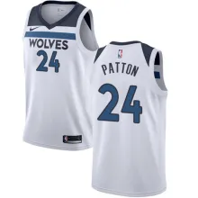NBA Men Minnesota Timberwolves White #24 PATTON Jersey High Quality Name and Number Print