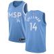 NBA Men Minnesota Timberwolves Light Blue City #14 SPELLMAN Jersey High Quality Name and Number Print