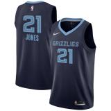 NBA Men Memphis Grizzlies Dark Blue #21 JONES Jersey High Quality Name and Number Print