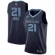 NBA Men Memphis Grizzlies Dark Blue #21 JONES Jersey High Quality Name and Number Print