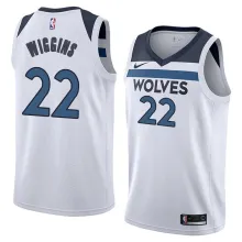 NBA Men Minnesota Timberwolves White #22 WIGGINS Jersey High Quality Name and Number Print