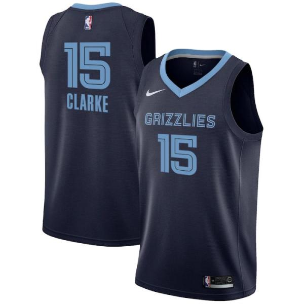 NBA Men Memphis Grizzlies Dark Blue #15 CLARKE Jersey High Quality Name and Number Print