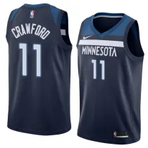 NBA Men Minnesota Timberwolves Dark Blue #11 CRAWFORD Jersey High Quality Name and Number Print