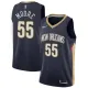 NBA Men New Orleans Pelicans Dark Blue #55 MOORE Jersey High Quality Name and Number Print