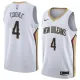 NBA Men New Orleans Pelicans White #4 COOKE Jersey High Quality Name and Number Print