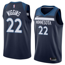 NBA Men Minnesota Timberwolves Dark Blue #22 WIGGINS Jersey High Quality Name and Number Print