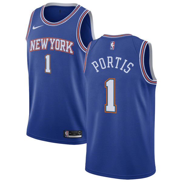 NBA Men New York Knicks Blue #1 PORTIS Jersey High Quality Name and Number Print