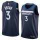 NBA Men Minnesota Timberwolves Dark Blue #3 BROWN Jersey High Quality Name and Number Print