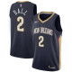 NBA Men New Orleans Pelicans Dark Blue #2 BALL Jersey High Quality Name and Number Print
