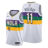 NBA Men New Orleans Pelicans White City #11 HOLIDAY Jersey High Quality Name and Number Print