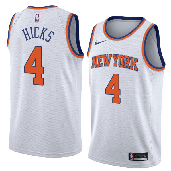 NBA Men New York Knicks White #4 HICKS Jersey High Quality Name and Number Print