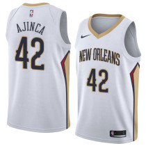 NBA Men New Orleans Pelicans White #42 AJINCA Jersey High Quality Name and Number Print