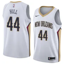 NBA Men New Orleans Pelicans White #44 HILL Jersey High Quality Name and Number Print