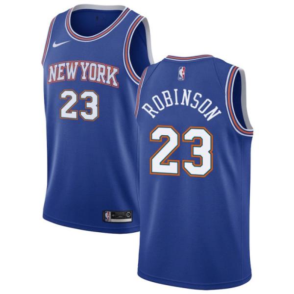 NBA Men New York Knicks Blue #23 ROBINSON Jersey High Quality Name and Number Print