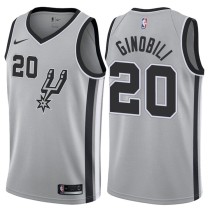 NBA Men San Antonio Spurs Grey #20 GINOBILI Jersey High Quality Name and Number Print