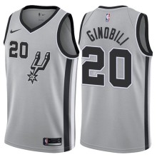 NBA Men San Antonio Spurs Grey #20 GINOBILI Jersey High Quality Name and Number Print