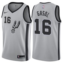 NBA Men San Antonio Spurs Grey #16 GASOL Jersey High Quality Name and Number Print