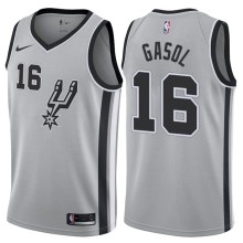 NBA Men San Antonio Spurs Grey #16 GASOL Jersey High Quality Name and Number Print