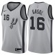 NBA Men San Antonio Spurs Grey #16 GASOL Jersey High Quality Name and Number Print