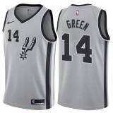NBA Men San Antonio Spurs Grey #14 GREEN Jersey High Quality Name and Number Print